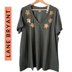 Lane Bryant Sequin Stars T-shirt NWT